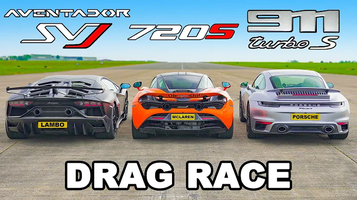 Lamborghini SVJ v McLaren 720 v 911 Turbo S: DRAG RACE