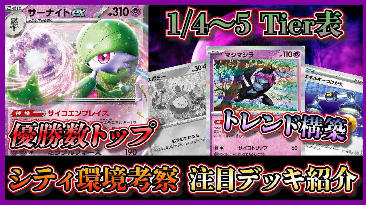 シティ注目デッキ】1/4～5環境のTier表を見て環境考察！優勝数トップ 