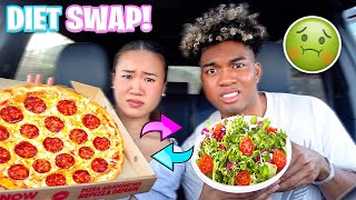 I Swapped Diets With My Girlfriend For 24 Hours! *BAD IDEA*