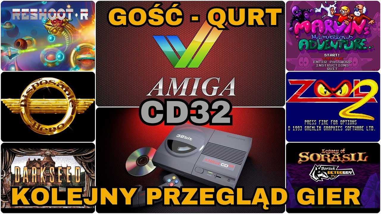 ⁣Borsuk Retro Gry TV: AMIGA CD32 - Hity i mniej znane tytuły! Przeglad Gier z QURTEM.