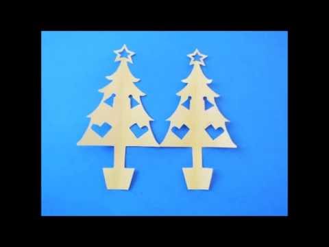 折り紙で切り絵 クリスマスツリーにブーツと帽子の飾りを付けて Origami Kirie Christmastree Youtube
