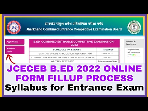 How to apply Jharkhand B.ed 2022 Online form | jceceb b.ed Exam Syllabus | jharkhand b.ed 2022