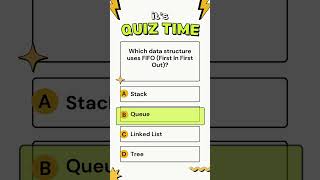 Which data structure uses FIFO First In First Out? #DataStructure #FIFO #FirstInFirstOut #Queue