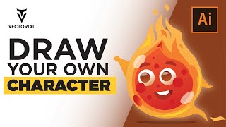 How to draw Fire Character in Adobe Illustrator - Step by step