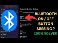 Bluetooth on off button is missing in windows 10  bluetooth not working pc and laptop windows 10
