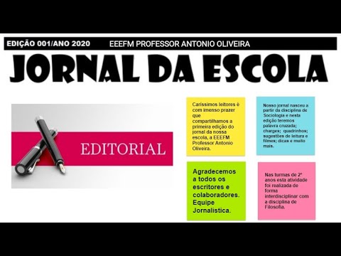JORNAL ESCOLAR DA EEEFM PROFESSOR ANTONIO OLIVEIRA - YouTube