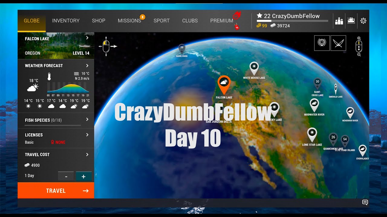 CrazyDumbFellow Day 10 Falcon Lake Fishing Planet From The Beginning Part 2