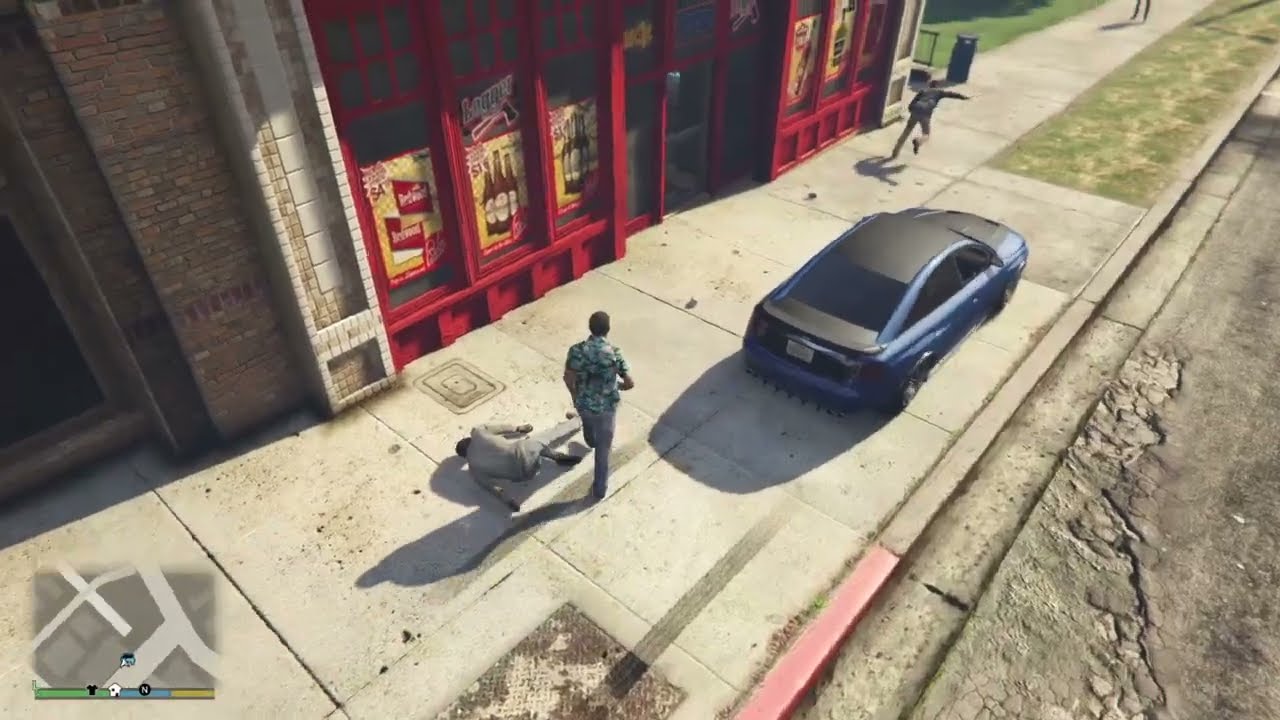 Grand Theft Auto V - Michael Robbing A Closed Rob's Liquor Store With Incident!