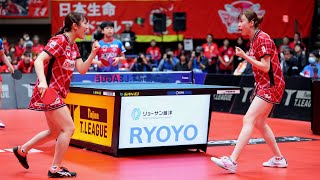笹尾明日香 麻生麗名 スーパープレー&マッチインタビュー木下アビエル神奈川 vs日本生命レッドエルフ ノジマTリーグ2024-2025女子セミファイナル3/22(土)代々木第二【卓球 Tリーグ公式】