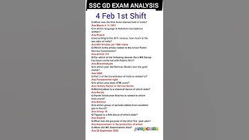 SSC GD EXAM ANALYSIS 2025|4 Feb 1st Shift|SSC GD paper analysis today#sscgd#ssc#shorts#gkgs