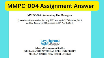 IGNOU MBA MMPC 004 Assignment Answer | IGNOU December 2023 MBA Assignment Answer | MMPC 004
