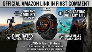 Garmin Fenix 8 AMOLED: Rugged GPS Smartwatch w/ Flashlight
