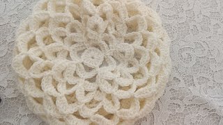 hat crochet, crochet french beret hat step by step for absolute beginners
