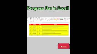 🙂🙂How to Create Progress Bars in Excel ➡️Excel shortcut # no copyrights #Bharath_Ujire|Excel Magic🎶🎶