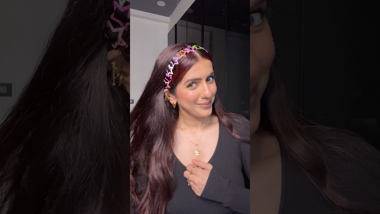 easy hairstyle with star clips ⭐️ #hairstyles #hairstyletutorials #teenager #collegehairstyles
