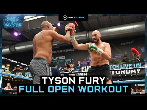 Tyson Fury works the pads at Wembley! | Fury v Whyte Full Open Workout