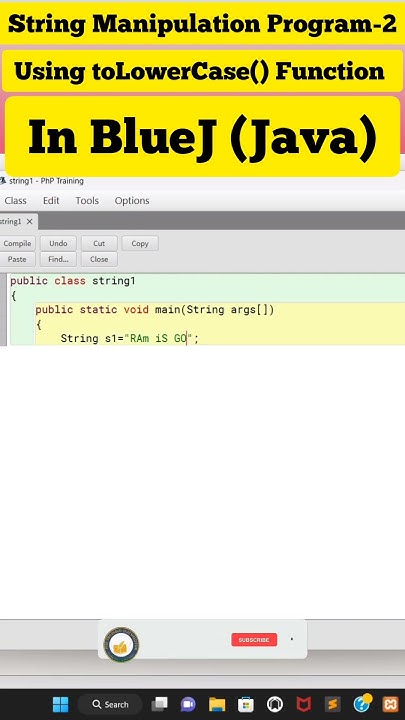 String Manipulation Program-2 Using toLowerCase() Function in BlueJ ...