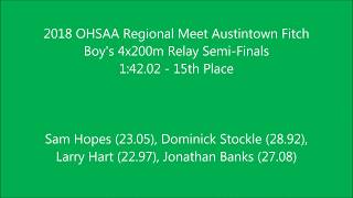2018 OHSAA D1 Austintown Fitch Regional Track Meet Nordonia Boy's 4x200m semi-finals