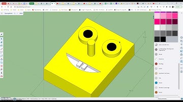 Sketchup for Schools-Spongebob-Deleting guidelines. Using the paintbucket to color. Pull Dimensions.
