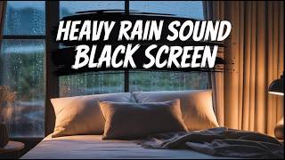 Heavy Rain ASMR | Fall Asleep Fast BLACK SCREEN