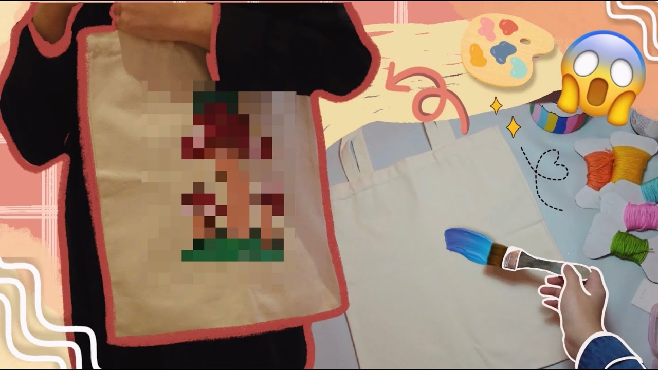 رسمت على الحقيبة القماشية (tote bag)