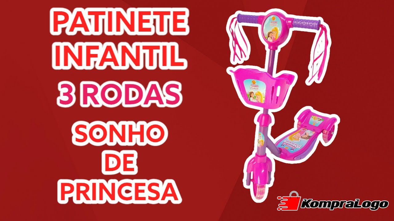 Trotinete Infantil 3 Rodas - Princesas - Clara Baby