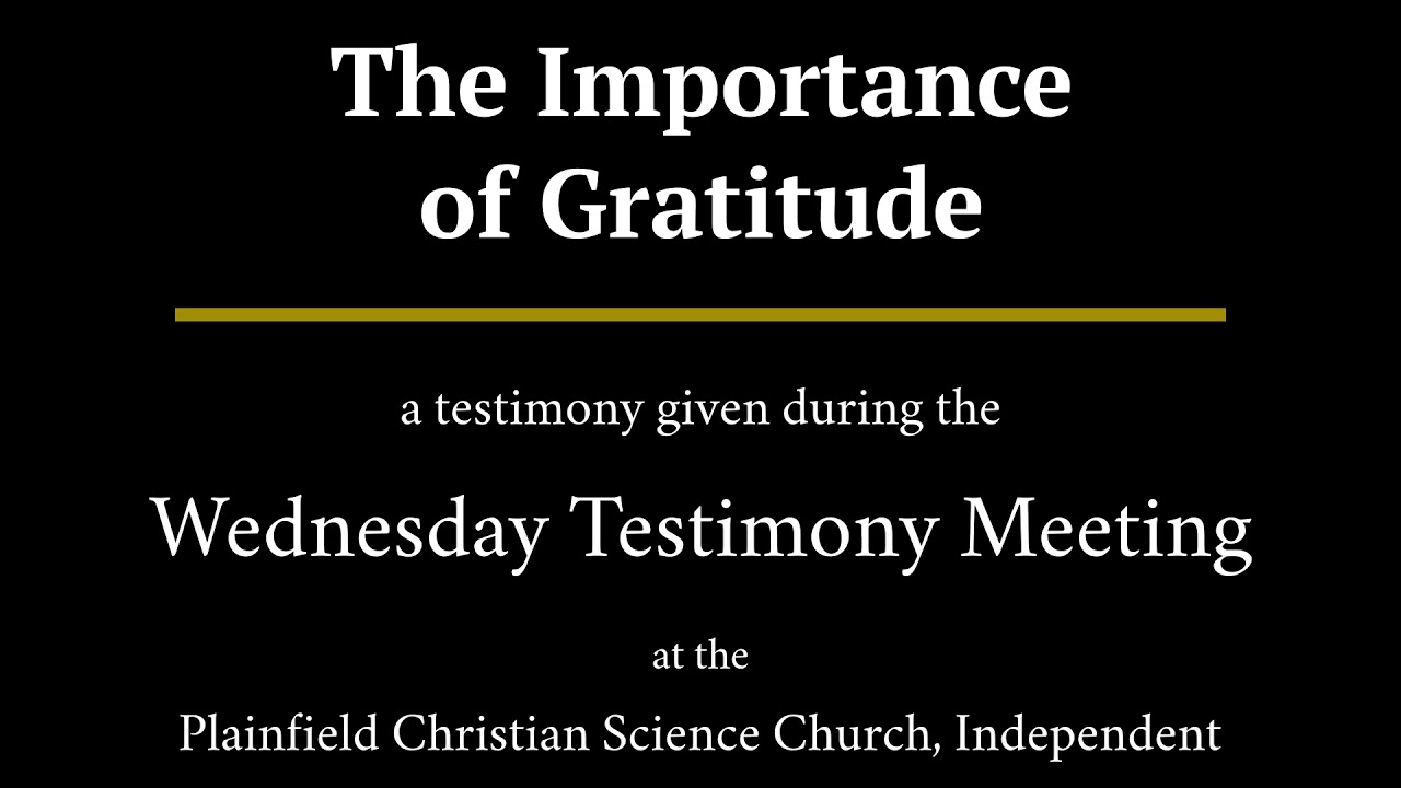 The Importance of Gratitude, a testimony - YouTube