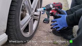 Test. Cordless Impact Wrench with lithium battery. ONEVAN vs Drillpro KDW9422.