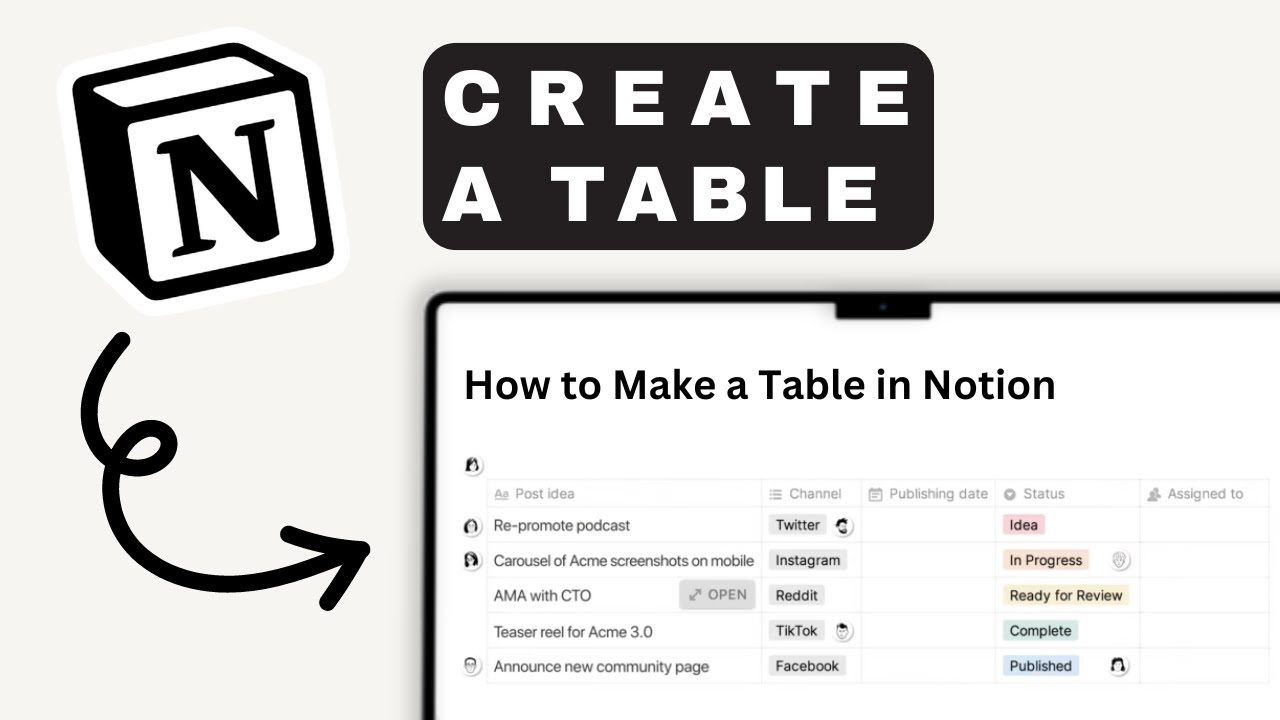 How to Make a Table in Notion | Notion Tutorial (2025) - YouTube
