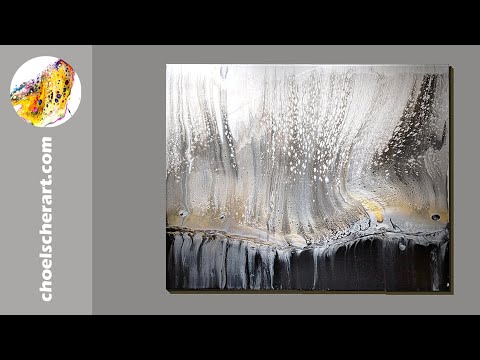 🔥Silver and Black Acrylic Pouring "SEXY" Swipe Technique🔥SOLD