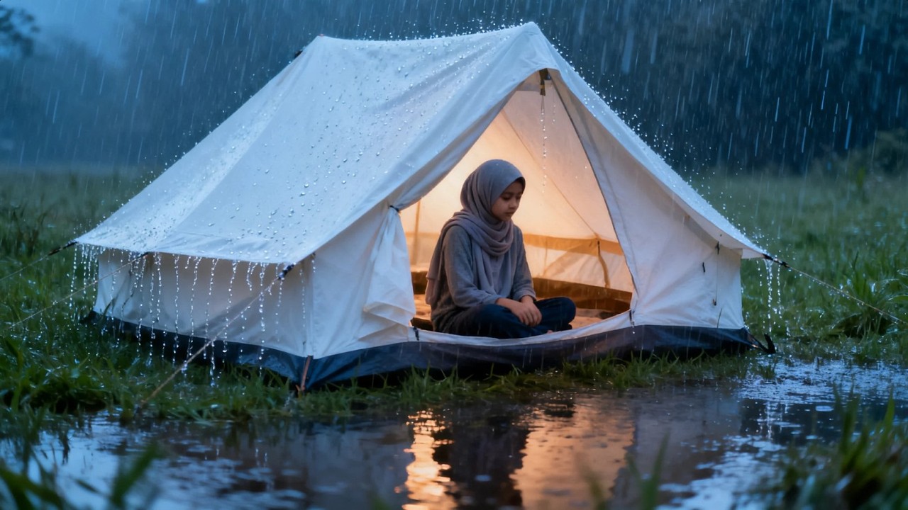 BEST ‼ Solo Camping in Heavy Rain | A Girl Alone in the Forest 🌧️ | ASMR | Relaxing Rain