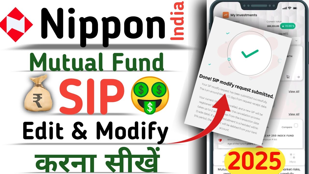 How to Edit & Modify SIP in Nippon India Mutual Fund App | SIP Amount ...