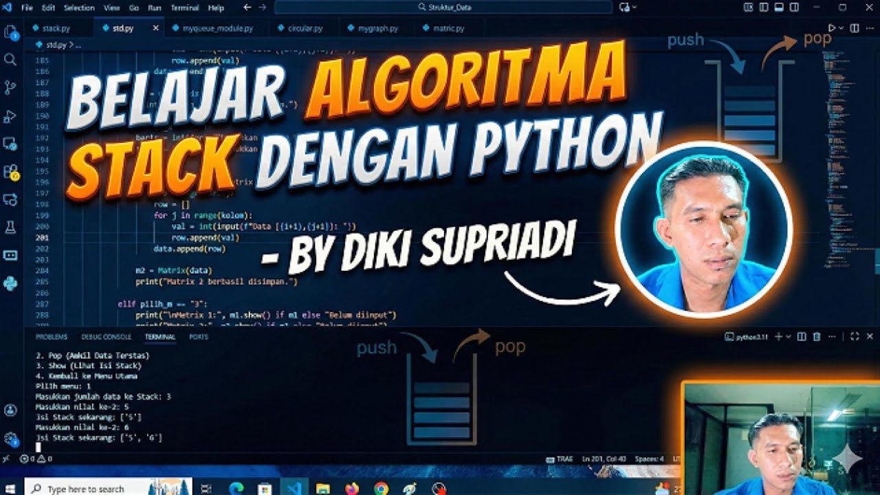 Algoritma Stack Python dalam 60 Detik—Push & Pop Jadi Gampang! 🚀 - YouTube