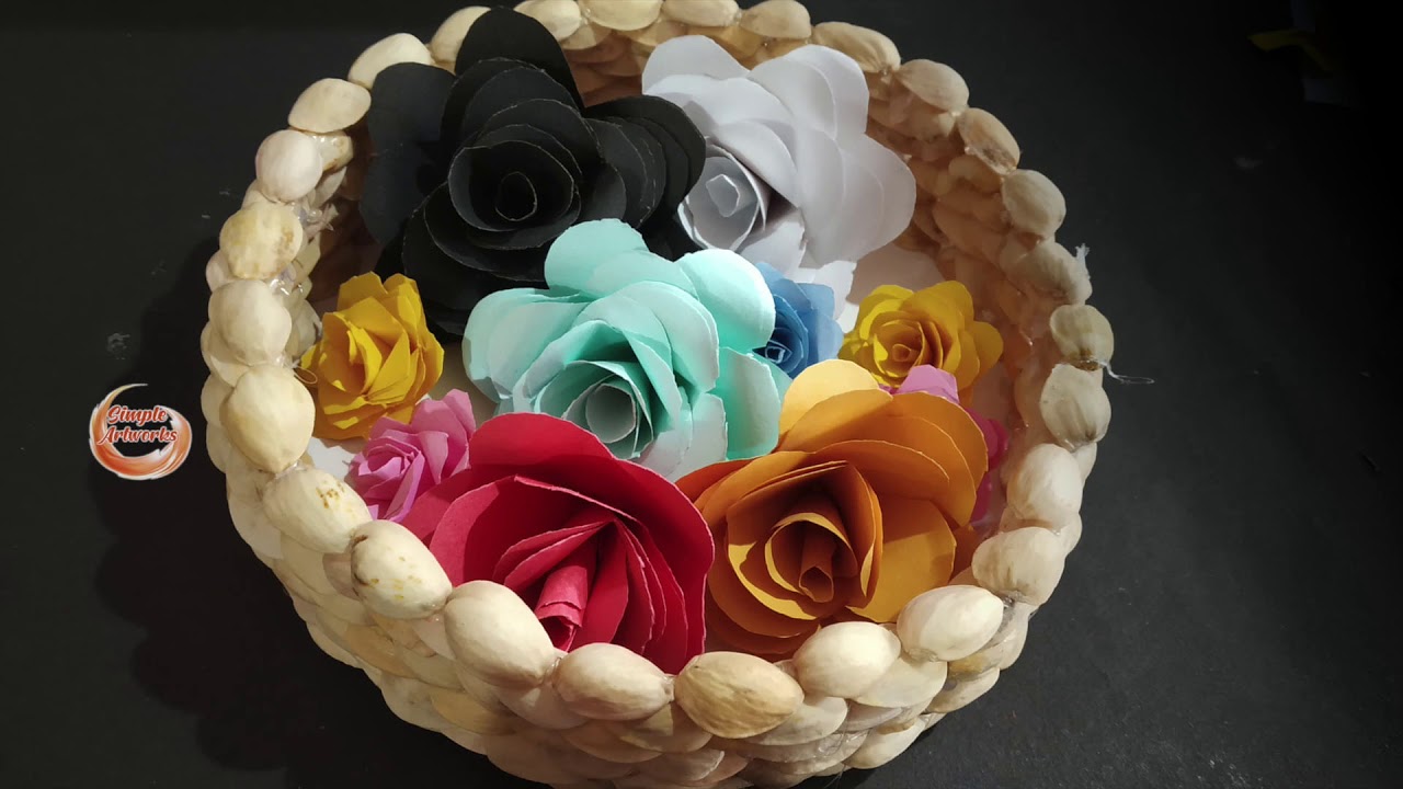 Ideas to Recycle Pistachio Shells | Pistha Shell Basket | Best out of Waste from Pistha Shells