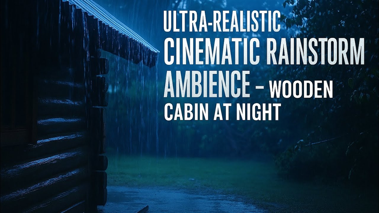 Ultra Realistic Cinematic Cabin in Rainstorm | 4K Night Ambience with Thunder