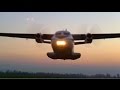 Turboprop extreme low pass; Oчень низкий пролет турбовинтовой самолета