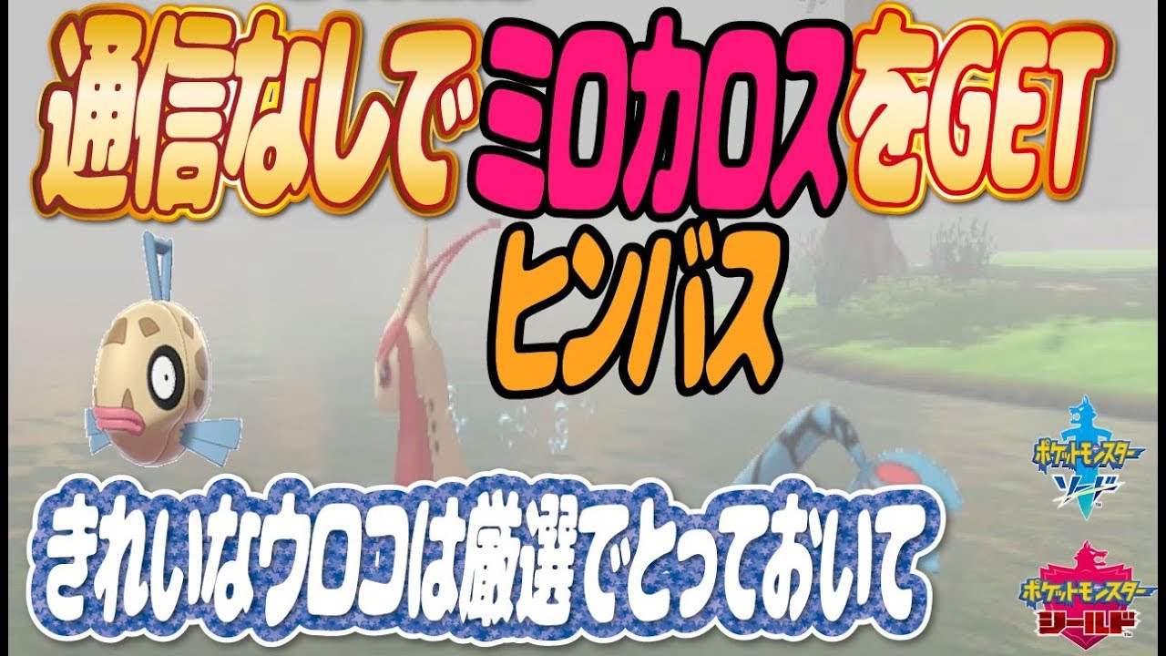 ポケモン剣盾 ミロカロス ヒンバスを通信なしできれいなウロコ消費せずにgetする方法 図鑑埋め編 ポケットモンスターシールド Youtube