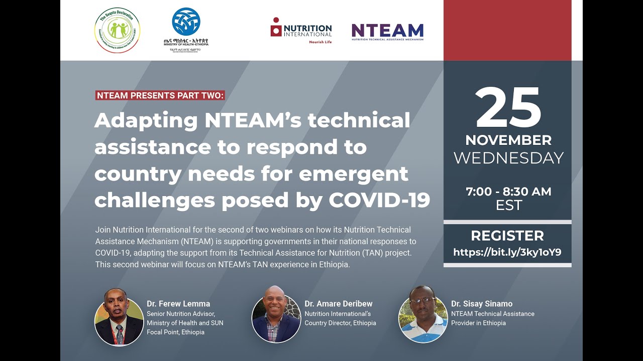 Adapting NTEAM’s technical assistance in Ethiopia to the nutrition challenges posed by COVID-19