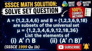 Celebrity SETS  | WEAC 1999 - Find A' ∩ B and (A' ∩ B)'  Universal set μ = 1,2,3,4,6,9,12,18,36 Step-by-Step Net Worth