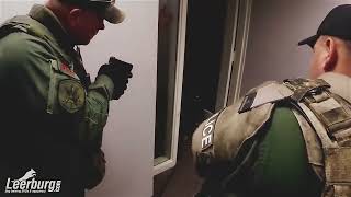 Swat & K-9s Interacting During Deployment School