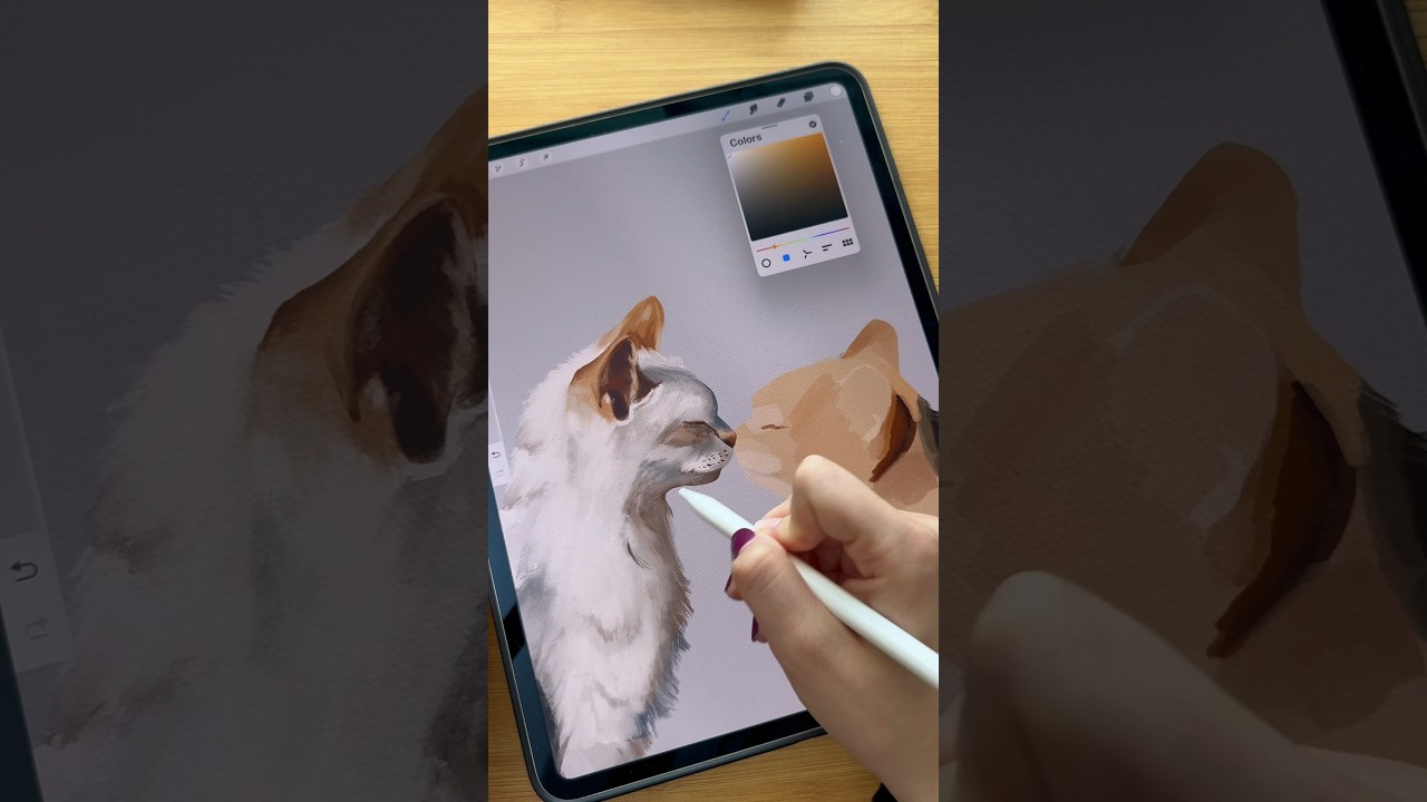 Cat painting in Procreate 