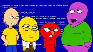 Spongebob, Elmo, And Caillou Get A Barney Error