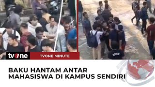 VIRAL! Detik-Detik Mahasiswa Satu Kampus Terlibat Bentrok | tvOne Minute