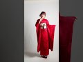 【振袖】お洒落無地な個性派モダン♡赤振袖　#shorts