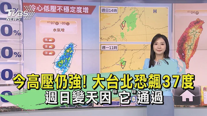 今高壓仍強! 大台北恐飆37度 週日變天因「它」通過｜早安氣象｜TVBS新聞 20240704@TVBSNEWS01 - 天天要聞