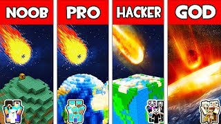 Minecraft  NOOB vs PRO vs HACKER vs GOD : FAMILY PLANET vs METEOR in Minecraft Animation