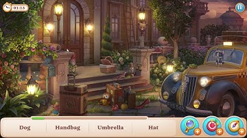 Manor Matters hidden objects #53 Main entrance - failed in Lizard, Owl, Umbrella, Hat | lizard, dog