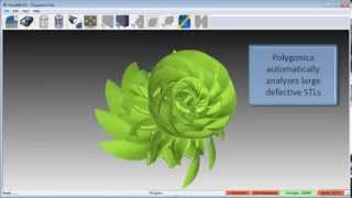 Polygonica software healing a defective STL file