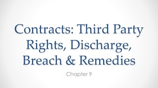 Contracts: Third Party Rights and Discharge