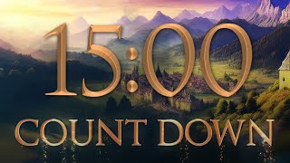 Famous 15-Minute Medieval Valley Countdown Timer - With medieval music and beep Sound Effects every Minute Wealth